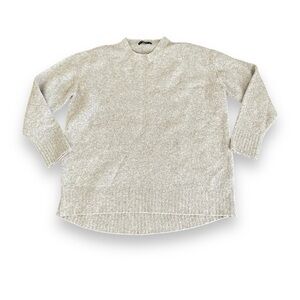 Zara Wool Blend Cream Crew Neck Sweater Medium